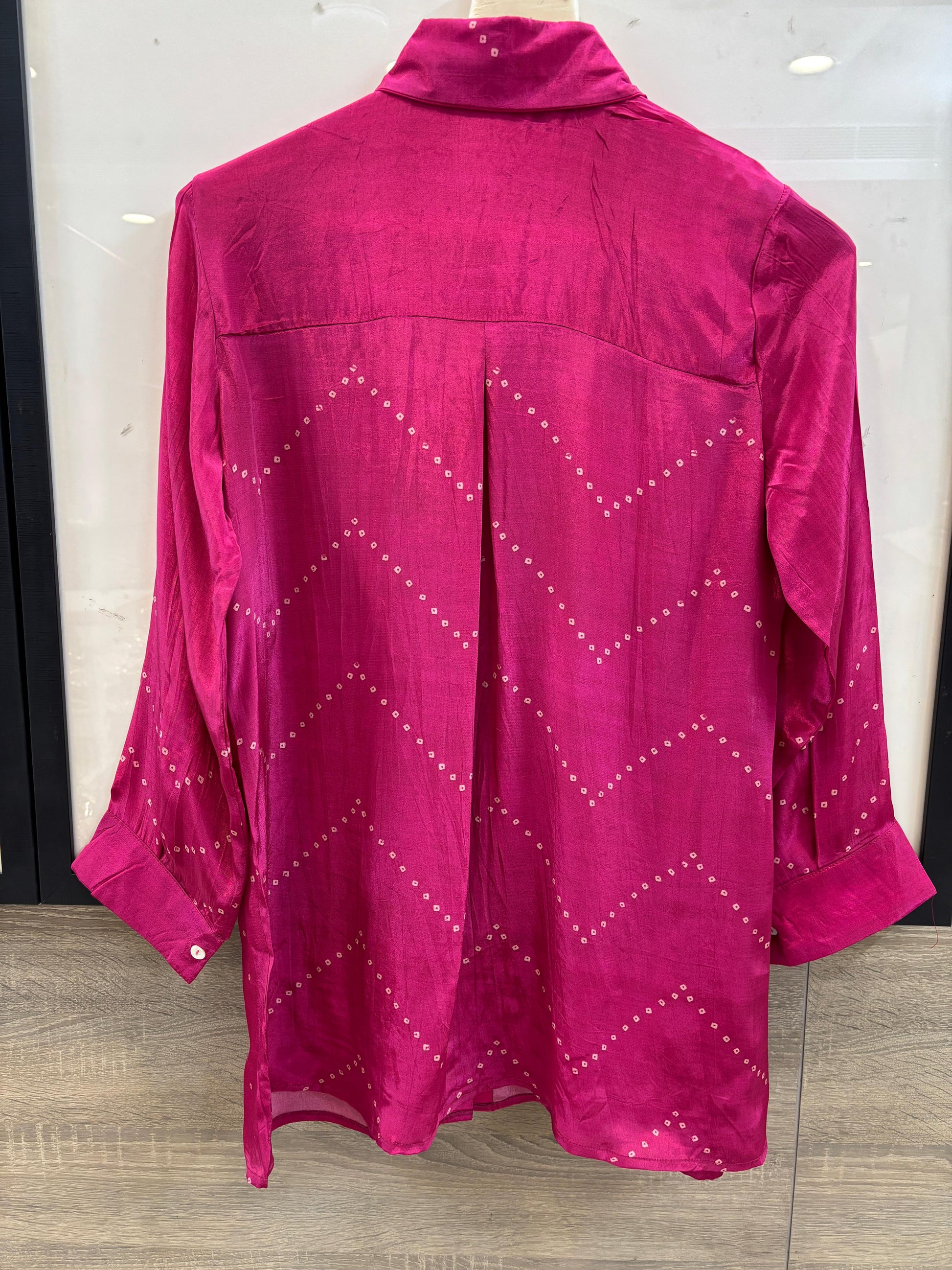 pink Bandhani shirt for women