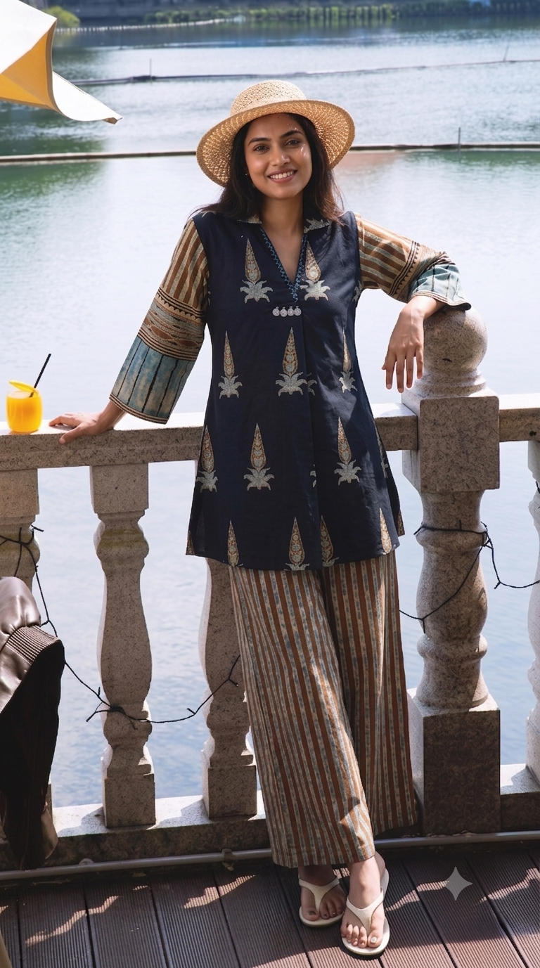 short kurti and pant for women